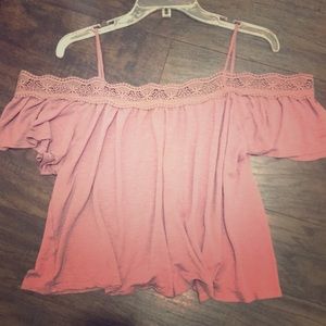Off shoulder top with crochet border
